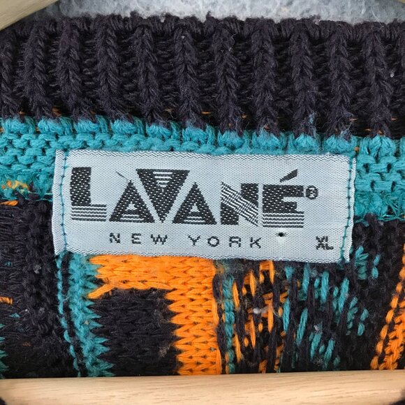 Vintage Lavane Sweater Coogi Style Textile 90s Grail size XL - Picture 8 of 10